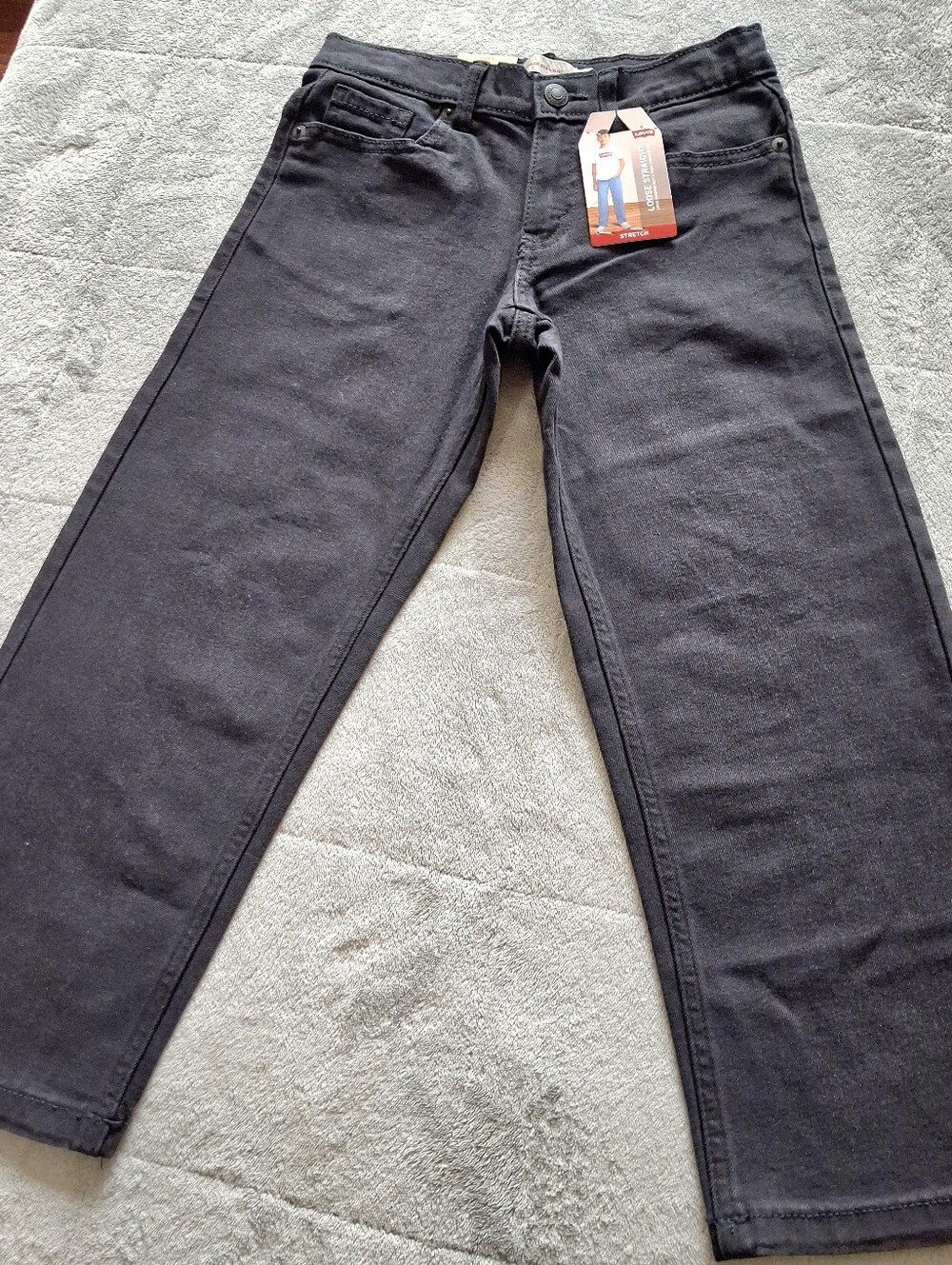Levi’s - Boys Size 7 Loose Straight Stretch Jeans Black NWT